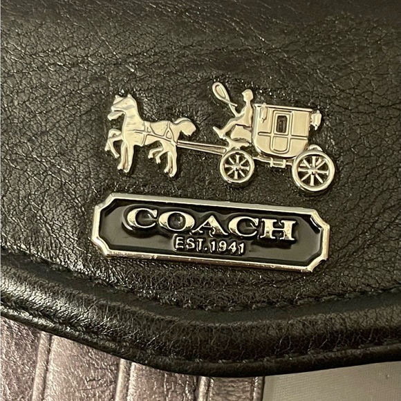 Coach Black Madison Dotted Op Art Signature Tote and Wallet Set - Picture 11 of 16